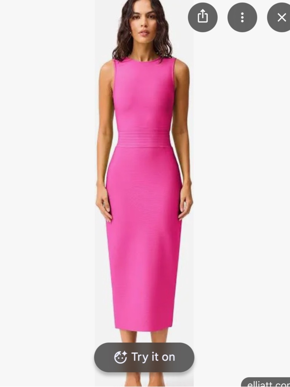 Elliatt Seraphina Sculpting Fit Hot Pink Midi Skirt